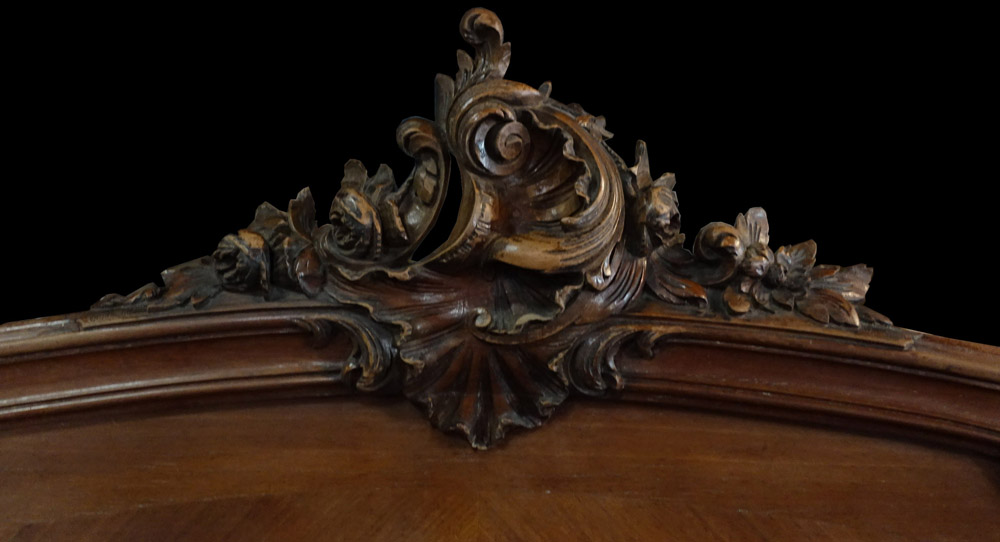 フランスアンティーク ルイ15世様式ベッドフレーム ボトムスプリング
